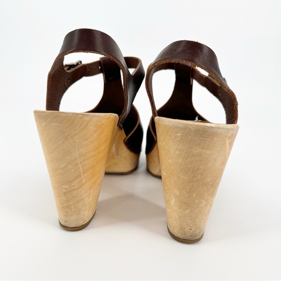 Swedish Hasbeens T Strap Sky High Clogs Platform Heels - Picture 5 of 11